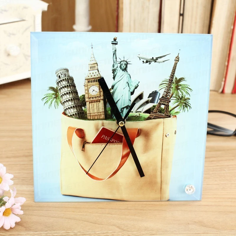 Ceas sticlă sublimare – 20×20, decor modern pentru casă